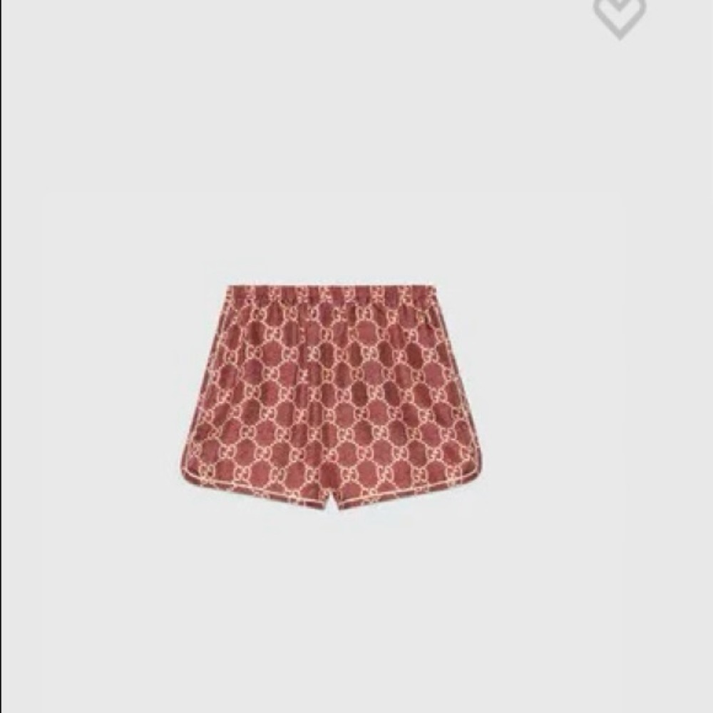 Gg supreme print silk jacket & shorts worn once for concert comes with dust bag